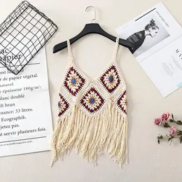 Women's Tanks Homemade Vest Pullover Female Ethnic Style Hanging Strap Yunnan Northwest Travel Bohemian Wind Sleeveless Tops