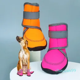 Pet Koruyucu Ayakkabı Küçük Köpekler İçin Su Geçirmez Anti Slip Köpek Chihuahua Köpek Yürüyüş Portakal Kar Botları Orta Büyük