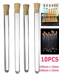 Tubo de ensaio de plástico com rolha de cortiça, frasco para armazenamento de contas, recipientes para doces de casamento, armazenamento transparente de doces com 10 peças 150mm2744865