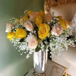 100pc人工花ジプソフィラ偽の花の赤ちゃん結婚式パーティーイベントのためのDIYブーケフラワーアレンジ