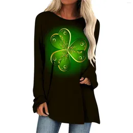 Bluzki damskie liście liści sznur St. Patrick's Day Koszulka jesień i letnia topy harajuku seksowne Camisas de Majer