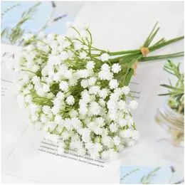 Ghirlande di fiori decorativi Fiori decorativi 20 cm Bianco Neonati Alito Plastica artificiale Gypsophila Bouquet floreali fai da te Matrimonio Par Dh31O