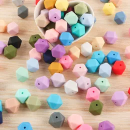 Baby Teethers Toys Kovict 14mm 30pcs Hexagon Silicone Beads FoodGrade Dentition For Necklace Making Rodent 230331