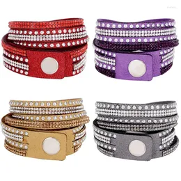 Charme pulseiras boho bangles para mulheres vintage couro envoltório pulseira moda multicamadas pulseras acessórios mujer 2023 bijoux