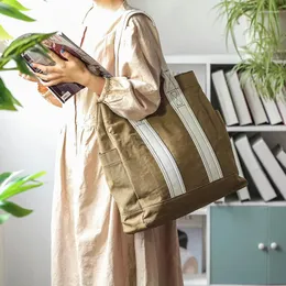 الأكياس المسائية الأزياء اليابانية القماش حقيبة مع جيوب مصمم تسوق الكتف للنساء ألوان مطابقة حبال