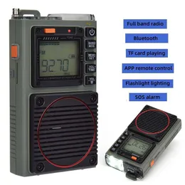 Emergency AM/FM/SW/WB Full Band Radio Mobile Phone APP Remote Control Radio Mini Bluetooth TF Card Player Supporting Flashlight