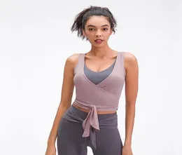Новинка 2021 года, жилет для йоги с нерегулярной лентой, эластичный тонкий спортивный женский рубашка для бега, фитнеса, эластичный тонкий топ для бега в тренажерном зале 5733830