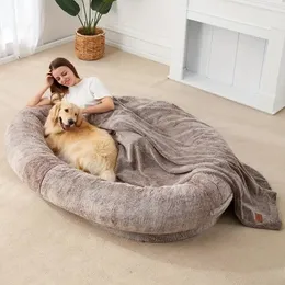 Canis canetas média cama de cachorro humano beanbag cama humana gigante beanbag cama de cachorro com cobertor adequado para pessoas famílias e animais de estimação médio 231101