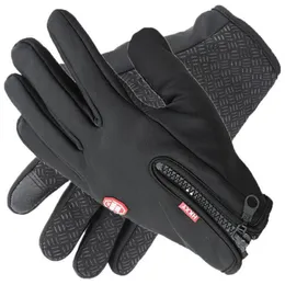 Windstopers luvas anti deslizamento à prova de vento térmica quente touchscreen luva respirável táticas inverno das mulheres dos homens preto zíper Gloves289V