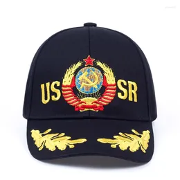 CAPS CAPS 2023 Brand USSR CAP Baseball Cap للجنسين التطريز Russian CCCP Cotton Hats قابلة للتعديل عالي الجودة