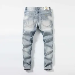 2022 Jeans da uomo primavera/estate Slim Fit Piedi piccoli Pantaloni da gioventù casual elasticizzati a vita media