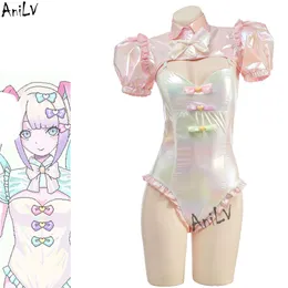 Ani gra Needy Girl Overdose Kangel Bodysuit Anime Pink Laser Swimsuit cosplay Halloween Kostiumy Cosplay