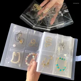 Bolsas de jóias armazenamento desktop gaveta organizador caixas transparente colar pulseira anel livro titular anti-oxidação saco de jóias