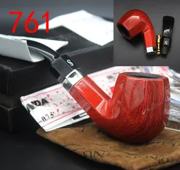 Tubi di fumo Rosso venatura del legno colore gomma ottagonale tubo di legno tipo di pulizia tubo filtro anima in rame SD-761 regalo attrezzatura per fumare pipa a secco