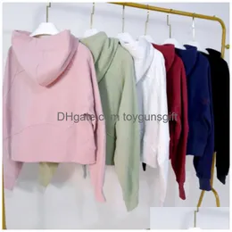 여성 요가 까마귀 오버 사이즈 플로 즈프 허리 길이 재킷 스웨트 땀 셔츠 소프트 썸홀 레저 코트 드롭 배달 DHSGD