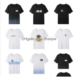 2022ニューファッションメンズデザイナーTシャツ夏tシャツ高品質スタイリストヒップホップメンズ女性ブラックショートスリーブティードロップデリバリーdhbcy