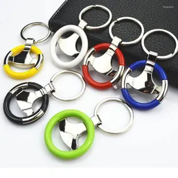 Keychains Wholesale Novelty Steering Wheel Metal Round Keyring Key Chain For Gifts