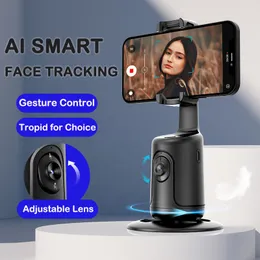 P01 360 Smart AI Face Tracking Mobile Holder 1200mAh uppladdningsbar auto efter mobil gimbal stabilisator gest telefonhållare