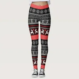 Damen Leggings 40 # Lässige Weihnachtshose für Damen Lady Elasticity Skinny Leggins Mujer High Waist Workout Printing Stretchy Pants