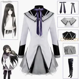 Anime Costumes Anime Magical Girl Pu Magi Madoka Magica Hora Akemi Cosplay Come Fighting Uniforms Wig For Mahou Shoujo Comic Conl231101