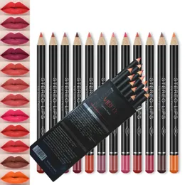 Lip Ołówki Vibely Naturalne 12 kolorów ołówek lipliner Wodoodporna wkładka do warg Pen Matte Lip Stick Long Makeup Beauty Comestics Narzędzia 231031