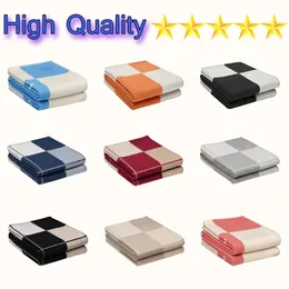 140x170cm Letter Cashmere Blanket Letter Cashmere Designer Blanket Soft Wool Scarf Shawl Portable Warm Plaid Sofa Bed Fleece Knitted Throw 140*170CM