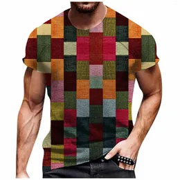 T-shirt da uomo Camicia da uomo Splicing Stampa Estate O-Collo Manica corta 2023 Party Nightclub Tee Tops Streetwear Moda Camisetas