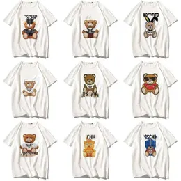 Herrenmode-T-Shirt, Cartoon-Bär, Liebesbär, Teddybär, locker, locker, europäische und amerikanische Paare, kurzärmelig, Rundhalsausschnitt, Trendbär-Designer-Stil