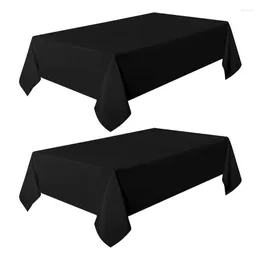 طاولة قطعة قماش 2pcs أسود المائدة مستطيل 6 أقدام - غطاء بوليستر قابل للبقع والتجاعيد