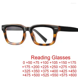Solglasögon anti-Blue Light Men's Reading Glasses TR90 Small Frame Presbyopia Gelgasses Women Luxury Designer Square förstoring