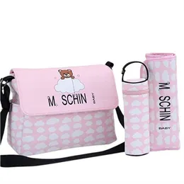 2023Mom baby diaper Bag 3-piece set high-quality designer print multifunctional Shoulder Bag Mom and girl gift creative Q12