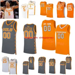 College Basketball Tennessee Volunteers Jersey 25 Santiago Vescovi 5 Zakai Zeigler 13 Olivier Nkamhoua 30 James 2 Julian Phillips 4 Tyreke Key NCAA