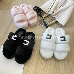 Designer women's CHANNEL cotton slippers Wool slippers Autumn and winter warm flip-flops Winter family can be worn outside comfortable and soft