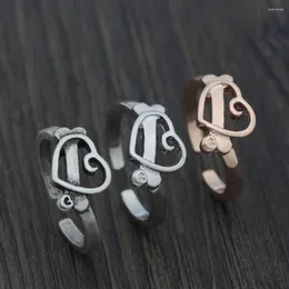 Cluster Rings Youe Shone Women Cute Dog Print Charm Bone Heat Jewelry Lover Tiny Simple Style Ring