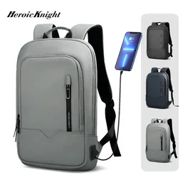 Backpack Heroic Knight Backpack Men Business Slim Work Waterproof 14" Laptop Bag USB Travel Backpack Women Outdoor School Backpack Black 231031