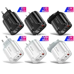 Fast Quick Charge 20W PD Wall Charger 2ports Eu US Uk Ac Power Adapter For Iphone 11 12 13 14 15 Samsung htc lg B1