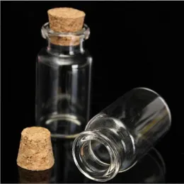 جملة بالجملة Cork Cork Stopper زجاجات زجاجية قوارير الجرار حاويات ماسون جرة زجاجة متمنية صغيرة مع الفلين لتزيين الزفاف