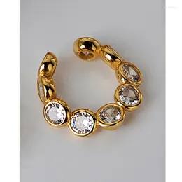 أقراط Backs S925 STERLING SIVAL SIVAL FAPE CUFF للنساء بدون ثقب CZ Star Clists D Oreille