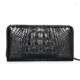 Wallets Genuine Leather Men Single Zipper Multi Card Wallet Medium Long Luxury Business Purse High Quality Fashion Cosy Clutch Bag