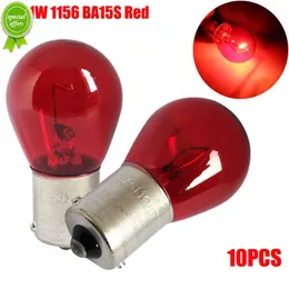 New 10Pcs PY21W 1156 BA15S Red Car Auto Scooter Indicator Break Parking Turn Light Bulb Lamp Halogen Lamp Bulb 12V Reversing Light