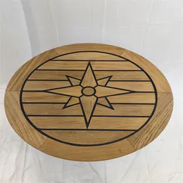 Båt Round Teak Table Top 500/650/800mm 19,7/25,6/31,5 tum Diameter Marine RV