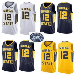 NCAA Murray State Racers 12 Ja Morant Jerseys Temetrius Jamel College Basketball Wears University Shirt Gelb Blau Weiß OVC Ohio Valley
