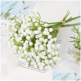 装飾的な花の花輪装飾的な花20cm白い赤ちゃん呼吸人工プラスチック製ジプソフィラDiy花柄の花束ウェディングパーdhvgm