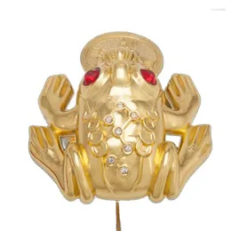 装飾的な置物Feng Shui Toad Money Lucky Fortune Wealth Chinese GoldenFrog Coin Home Office Decoration Tabletop Oraments Gifts