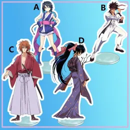 キーチェーンアニメスタンドRurouni Kenshin Himura Sagara Sanosuke Kamiya Kaoru Makimachi Misaoアクリルフィギュアディスプレイ15cmkeychains fier22