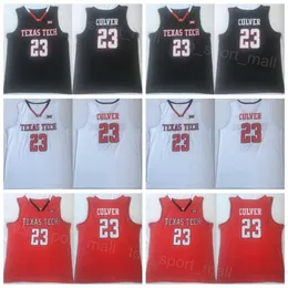 Texas Tech Star Jerseys 23 Jarrett Culver College Basketball Brush Basket Basket Basket Baskated Colam Color Black Red For Sport Fan