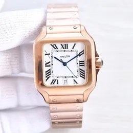 Blue Luxury Watch 고품질 자동 기계식 Movemen Square Mens Watches Sliver Men Watch Fashion Day/Date Watch Designer Wristwatches