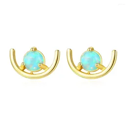 Earrings SANYU Green Pink Blue Fire Opal Stud For Women 925 Sterling Silver Fine Jewelry Party Boucle D'Oreille Femme SE0418