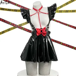 ANI SCHOOL STUDENT GIRL ANIME LEATHER SUSHIENCE KOLT KVINNER RÖD BOG REP Halter Dress Cosplay Costumes Cosplay