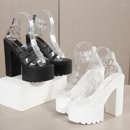 Scarpe eleganti Donne Donne trasparenti sandali con tacco alto stivali con piattaforma tallone Stivali estivi show show sexy open-toe 2023